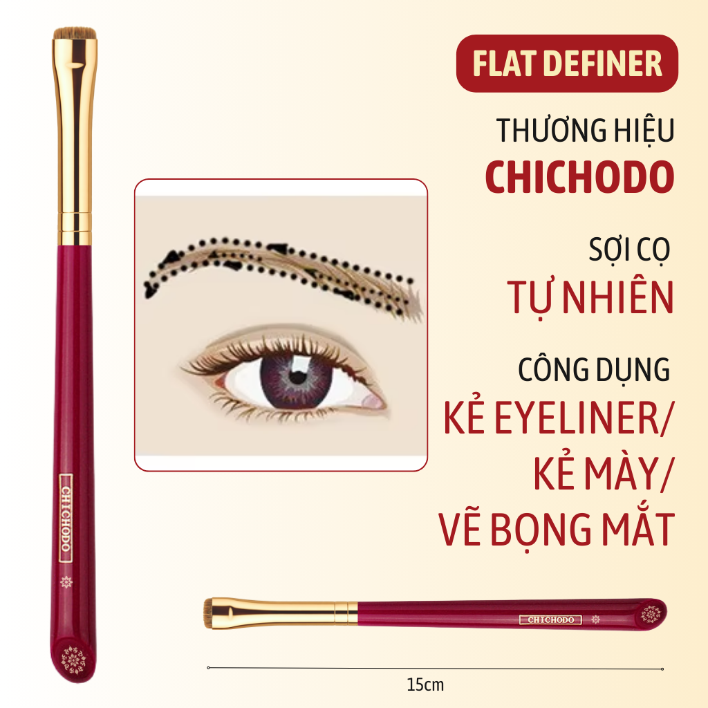 Cọ Kẻ Mắt/Vẽ Bọng Mắt/Kẻ Mày CHICHODO Flat Definer Brush C133